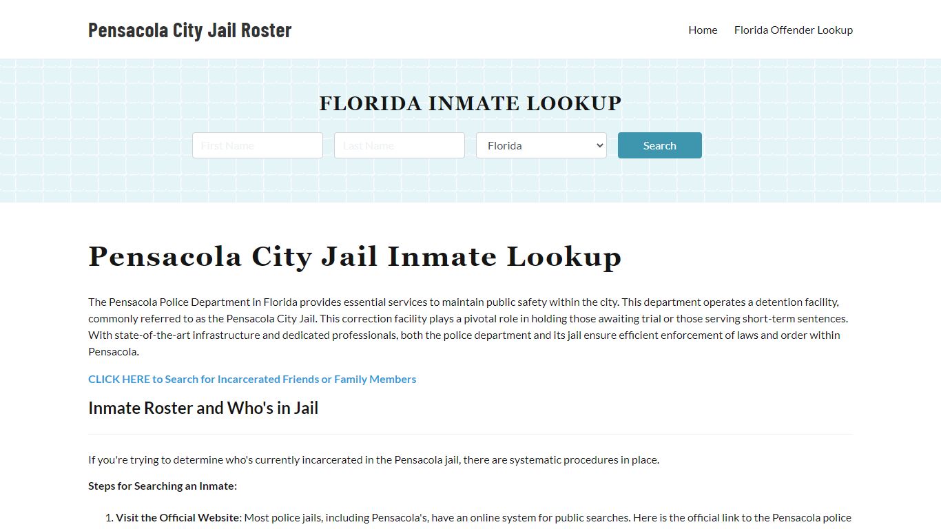 Pensacola Police Department & City Jail, FL Inmate Roster, Arrests ...