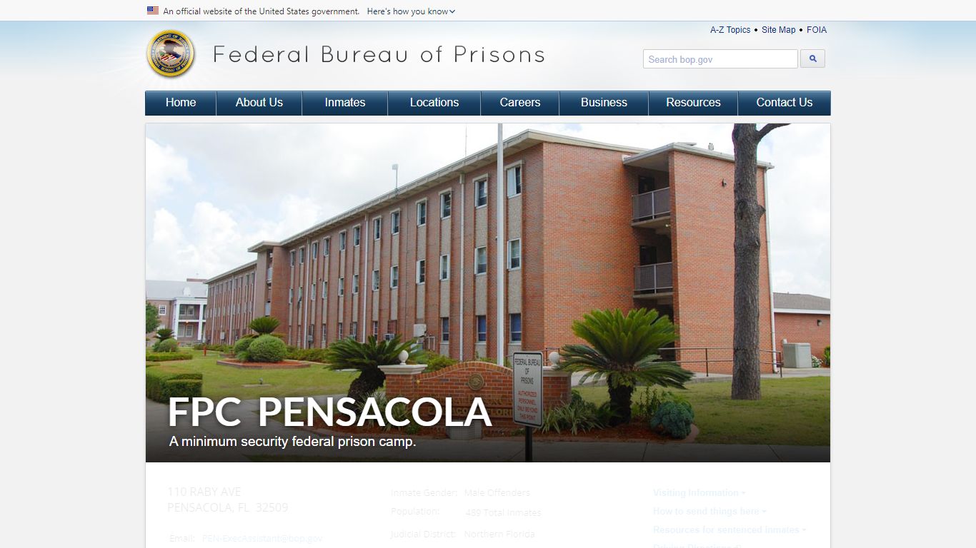 FPC Pensacola - Federal Bureau of Prisons